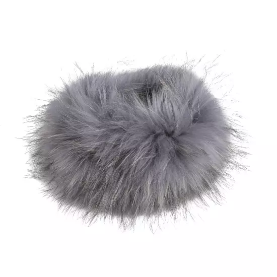 Women's Headband Genuine Raccoon Fur Knitted Neck Warmer Furry Fur Hairband