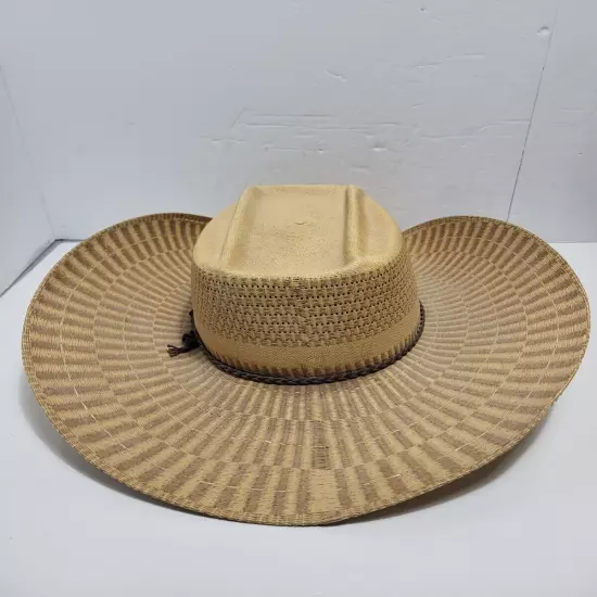 Vintage Fowlke's Open Range Chief White Cloud Cowboy Hat Weatherized Sz 7 1/2 