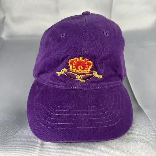 Crown Royal Hat Black Purple Script Logo Crown Embroidered Strapback