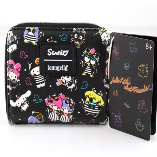 LOUNGEFLY HELLO KITTY AND FRIENDS HALLOWEEN COSTUMES MINI ZIPPERED WALLET NEW