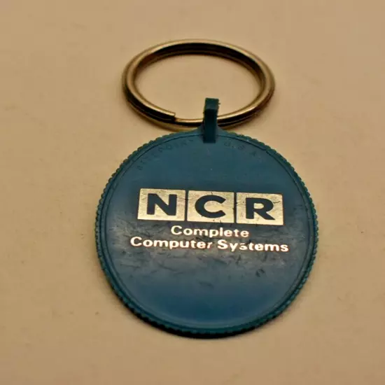 Vintage NCR complete computers systems Plastic Keychain H1