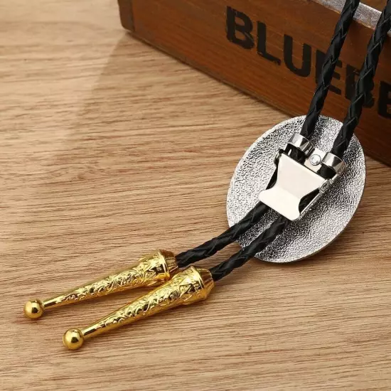 Bolo tie for Men Western Cowboy Golden Initial Letter A to Z Costume Bolo ties