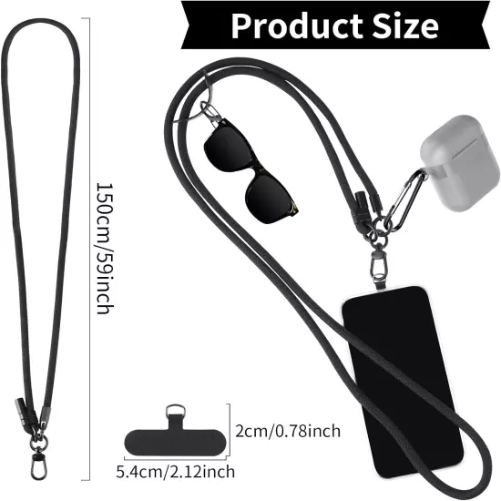 Adjustable Phone Crossbody Lanyards, Thick Nylon Phone Lanyard Strap around the