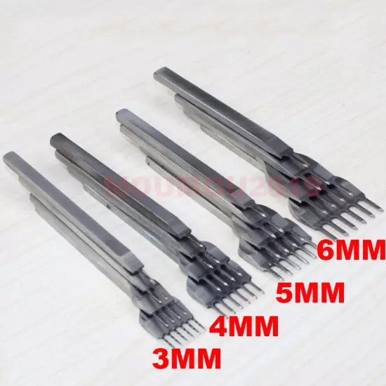 Leather Craft Tools Hole Chisel Graving Stitching Punches Tool Set 3, 4, 5, 6MM