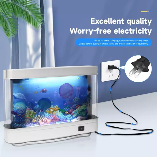 Artificial Jellyfish Lamp Aquarium - Virtual Ocean Moving Jelly Fish Aquarium...