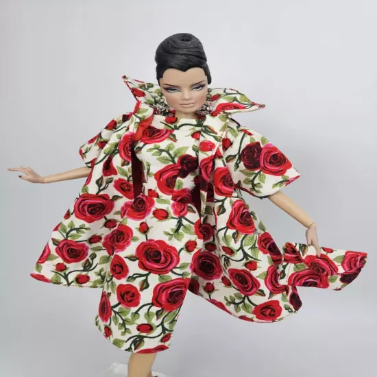 Rose Coat Jacket Gown Dress Outfit Bag Barbie Silkstone Fashion Royalty FR Mizi