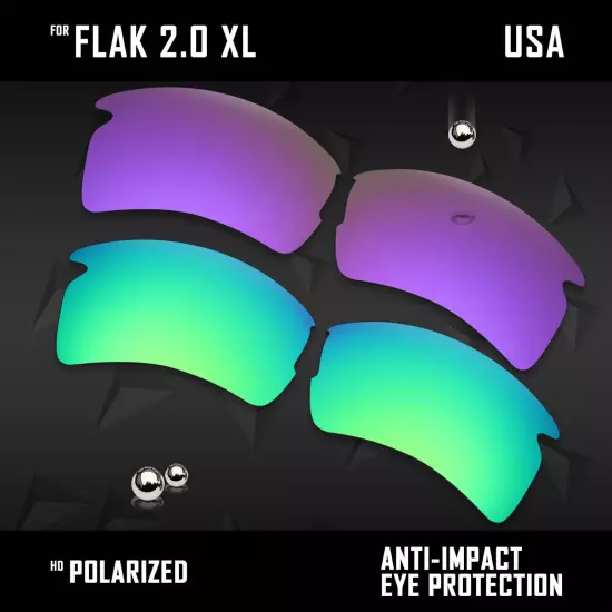 Anti Scratch Polarized Replacement Lenses for-Oakley Flak 2.0 XL OO9188 Options