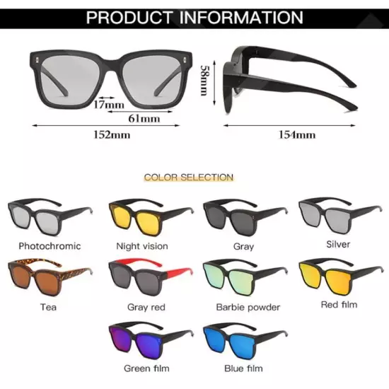 Fit Over Glasses Polarized Sunglasses Men Women Wrap Around Driving Glasses New