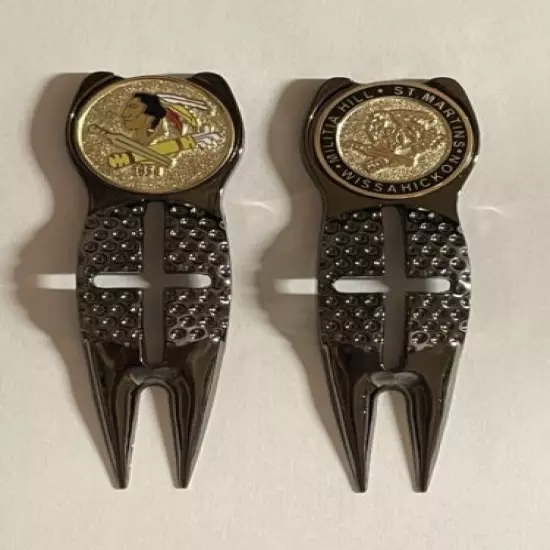 1 Philadelphia Cricket Club Crosshairs Divot Tool & 1" Double-Sided Golf Marker