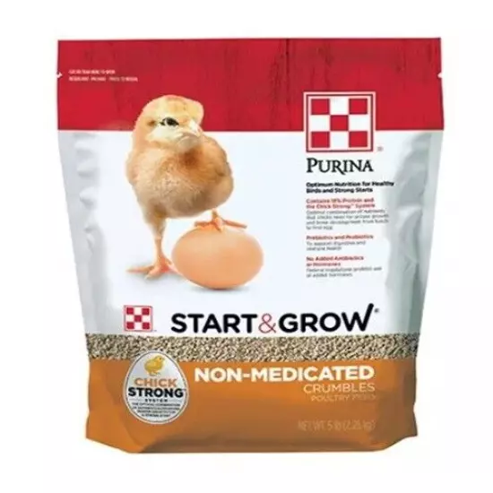 Purina Start and Grow Non-Medicated Chick Feed Crumbles 5, 25 or 50 LBS