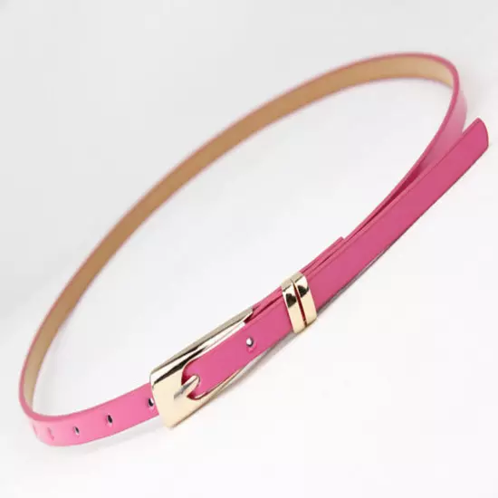 Fashion Women Lady Girl Skinny Waist Belt Thin Leather Narrow Waistband