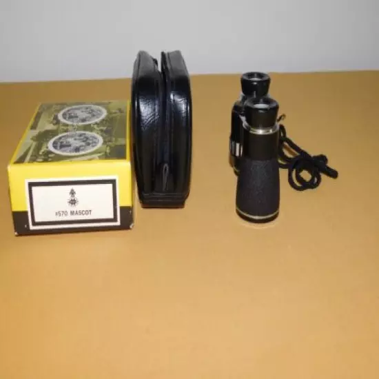 VINTAGE BINOCULARS TASCO OPTICS 4 X 30 SPORTS GLASSES # 570 MASCOT IN BOX