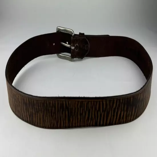 Justin Wide Brown Leather Work Belt Men's Size 42 Sanded Bomber