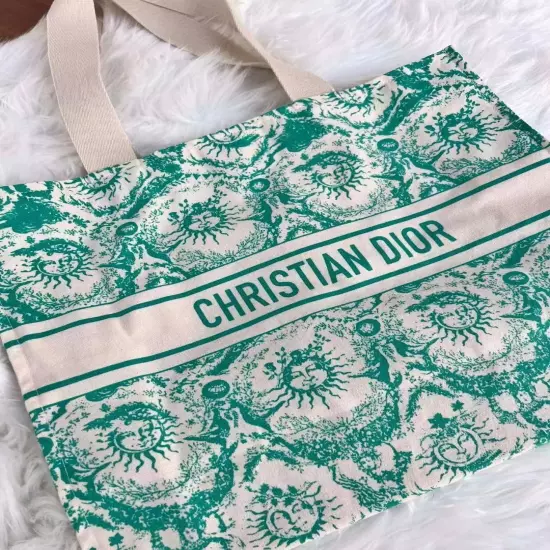 Christian Dior Wardujuy Tote Bag Novelty Green White VIP Customers Japan Limited