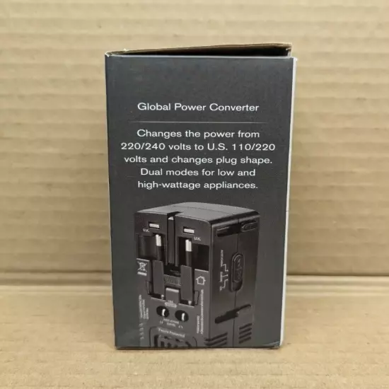 Brookstone Global Power Converter For Appliances Up To 1875 Watts Black