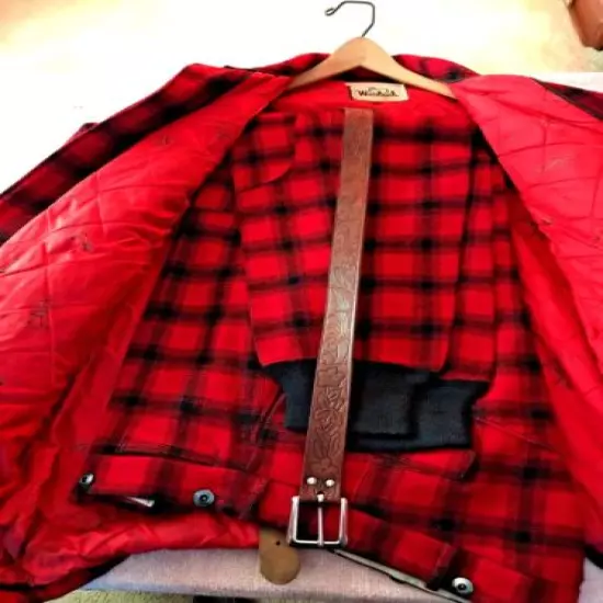 Woolrich Hunting Clothes, Red & Black Buffalo Plaid , Wool, Good Cond., ca 1980