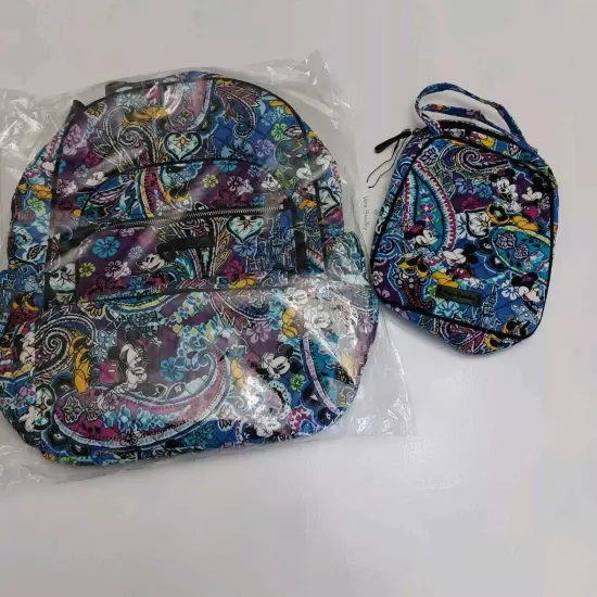 Vera Bradley Disney Paisley Celebration Large Campus Backpack &Lunch Bunch...