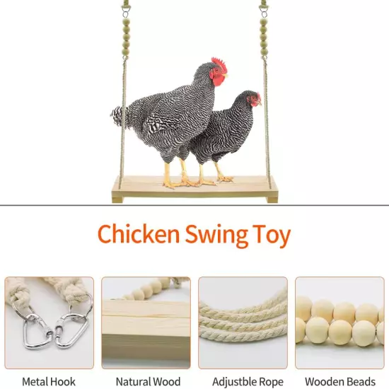 Chicken Swing Toy, Chicken Toy, Wood Chicken Swing Toy, Wood Chicken Swing for