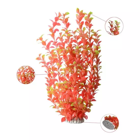 Aquarium Artificial Plastic Plants Decor Fish Tank Ornament 16" Height Assort...