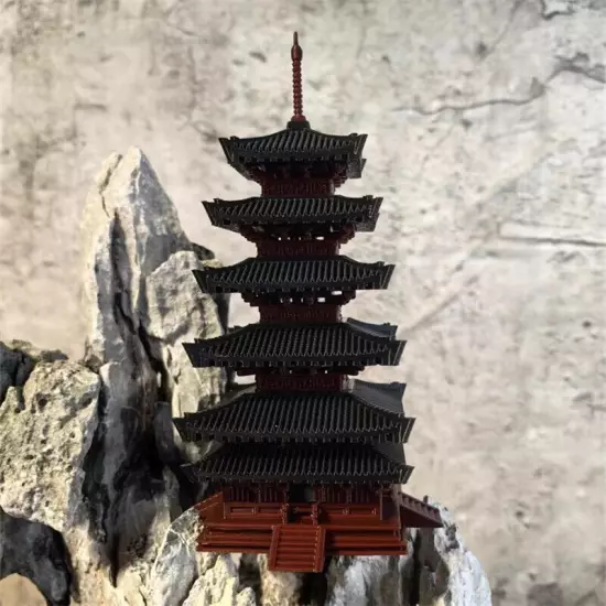 Chinese Ancient Tower Building Models Aquarium Pavilion Landscape Plastic Toys