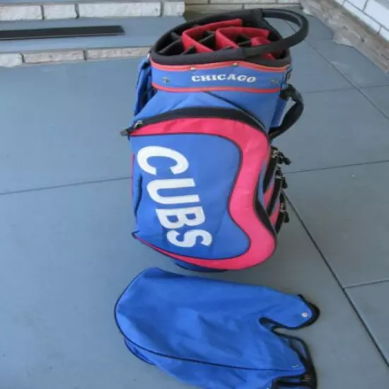 Chicago Cubs MLB Baseball Large Logo Cart Bag,14 way divider, Cover, lift handle