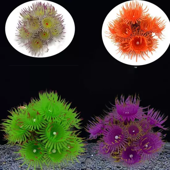 Silicone Glowing Simulates Coral Aquarium Plants Decor Fish Tank Orna