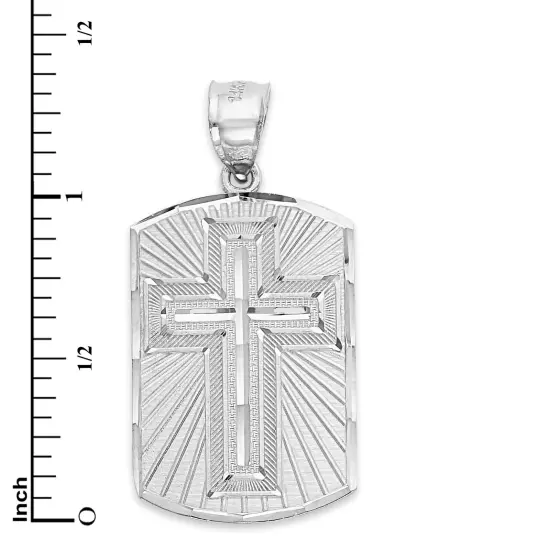 925 Sterling Silver Cross Medallion with Our Father Prayer written