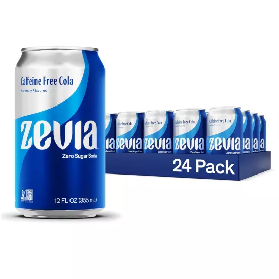 Zero Calorie Soda 12 Ounce Cans Pack , Caffeine Free Cola, 288 Fl Oz, (Pack o...