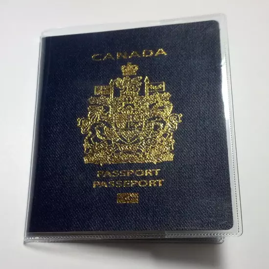 Canadian Canada Clear Plastic Vinyl Passport Cover Protector Holder