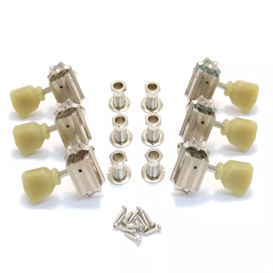 Grover Nickel 3+3 Vintage Deluxe Tuners for Gibson®/Epiphone® Guitar 135N