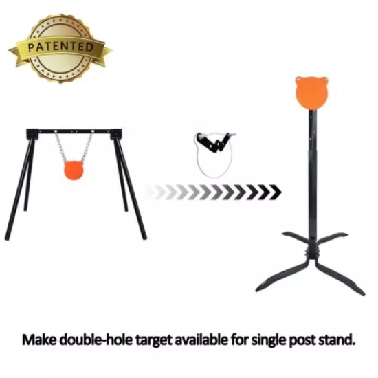 AR500 Steel Target Stand System -8" Gong + 2x4 Stand Mount Kit,Height Adjustable