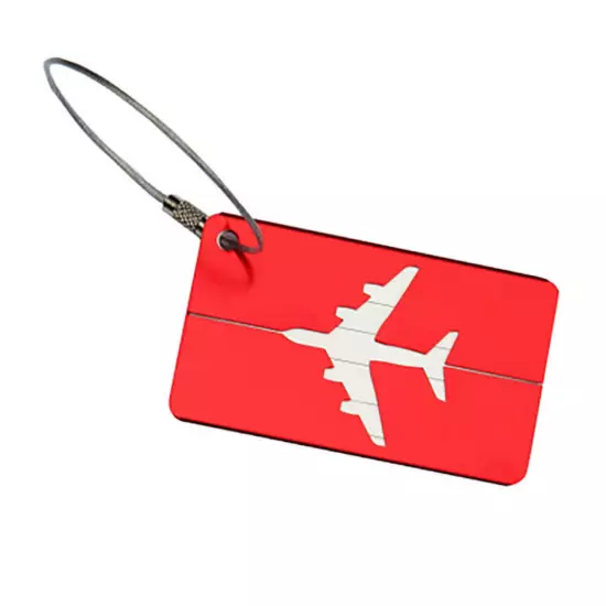 Travel Aluminium Plane Luggage Tags Suitcase Label Name Address ID Baggage Tag ^