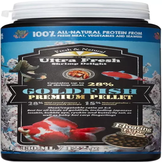 Ultra Fresh Floating Goldfish Food, Color Enhancing, Balanced Diet, All Natural 