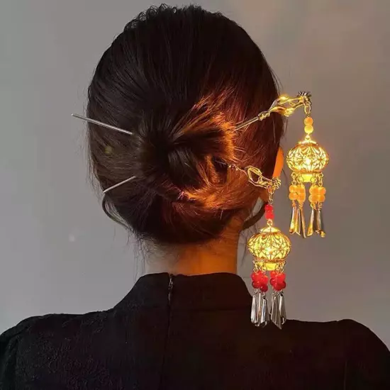 Chinese Style Luminous Antique Hairpin Hair Ornaments Lantern Tassel Hairpin ρ