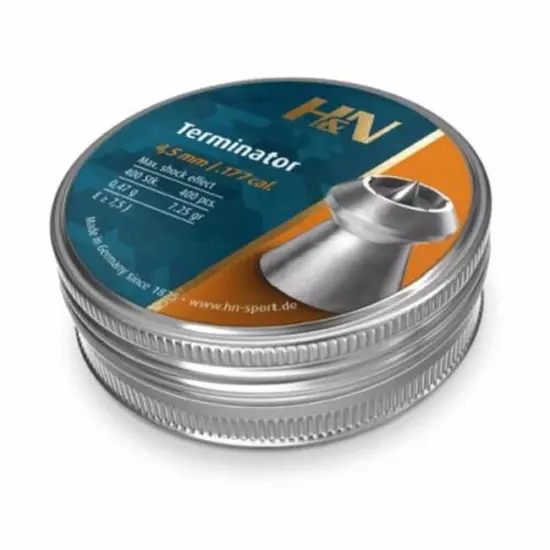 Haendler & Natermann Terminator Hollowpoint Airgun Pellets .177 Caliber / 7.2...