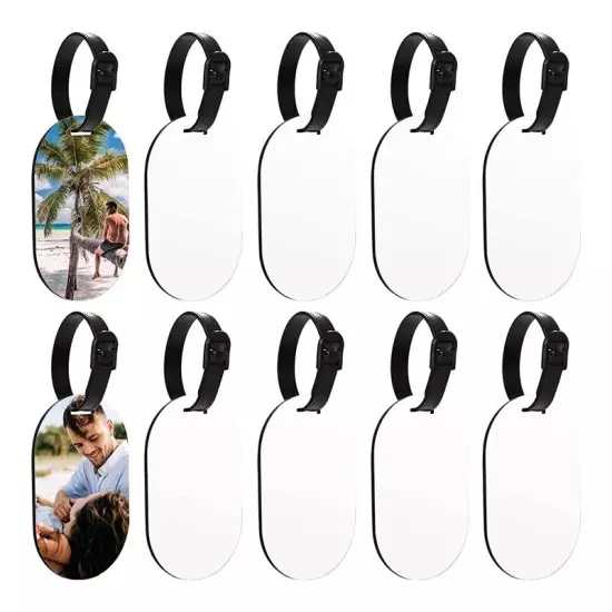 10PCS Sublimation Blank Luggage Tags Kit Blank Travel Bag Baggage Tags with7445