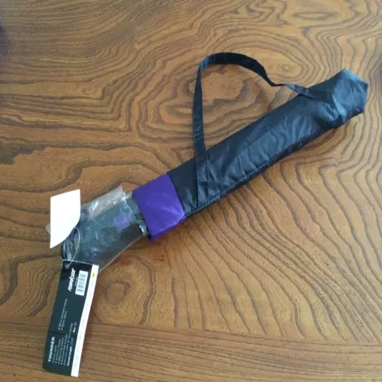 Rainkist 43" Arc Auto Open Foldable Umbrella Black & Purple w/ Carry Sleeve NWT 