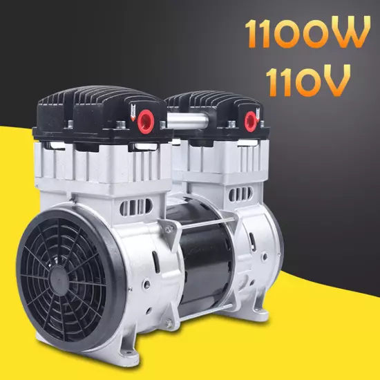 1100W 7CFM Silent Air Pump Compressor Head Small Air Mute Oilless Vacuum Pump US