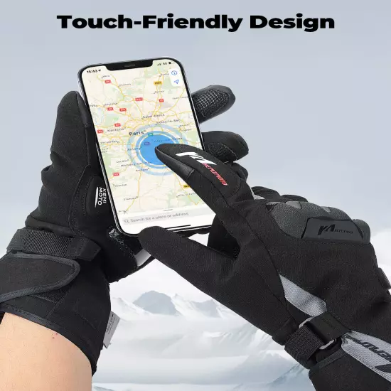 Kemimoto Heated Gloves Winter Warm Electric Rechargeable Touchscreen Mittens Men