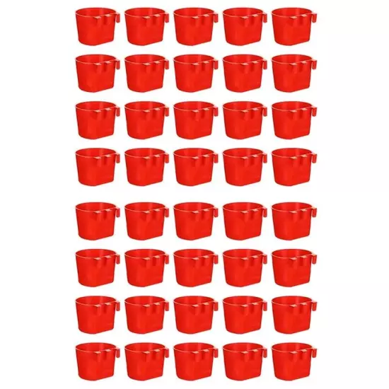 40Pcs Chickens Feeders for Cage,Hanging Chicken Water Feeder Cup, Plastic6326