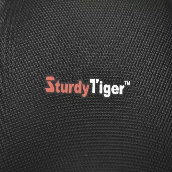 Sturdy Tiger Case Zippered Pouch Hard Shell Portable Black/Gray 6" x 6" x 4"