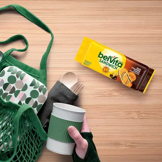 belVita Breakfast Sandwich Dark Chocolate Creme Breakfast Biscuits 30 Total P...