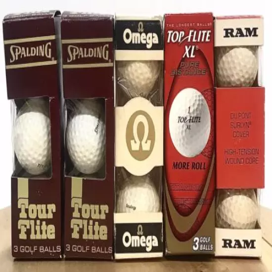 Mixed Lot of Brand New Golf Balls 15 Total Tour Flite, Top Flite XL, Ram, Omega