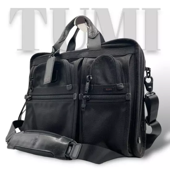 Tumi Business Bag Leather Nylon Black Commuting A4 Men'S