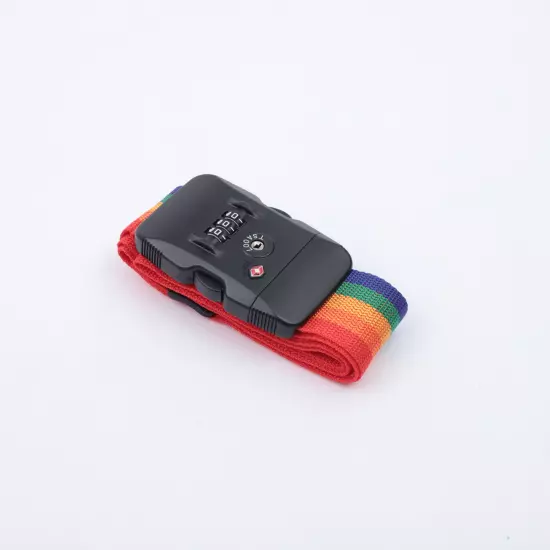 2Pcs Luggage Straps Suitcase Belt With Combination Lock TSA Approved Rainbow 