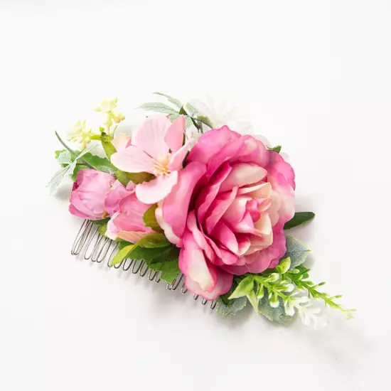 Bridal Boho Rose Flower Hair Comb Clip Hairpin Wedding Party Hair Accessories□