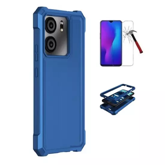 For Blu View 5 (B160V), Full Body TPU Cover Case + Tempered Glass