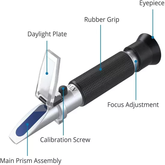 Salinity Refractometer Saltwater Aquarium for Seawater Pool Tank Marine Fishk...