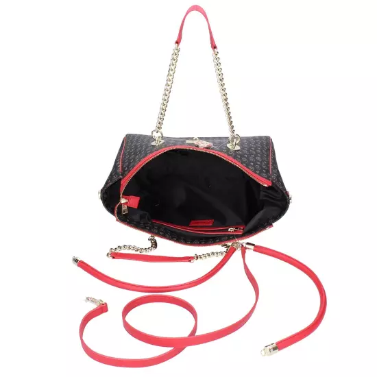 bag women POLLINI shoulder bag black synthetic leather red EX594