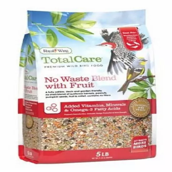 Royal Wing 13136 Total Care 5 Pounds No Waste Blend with Fruit Wild Bird Food